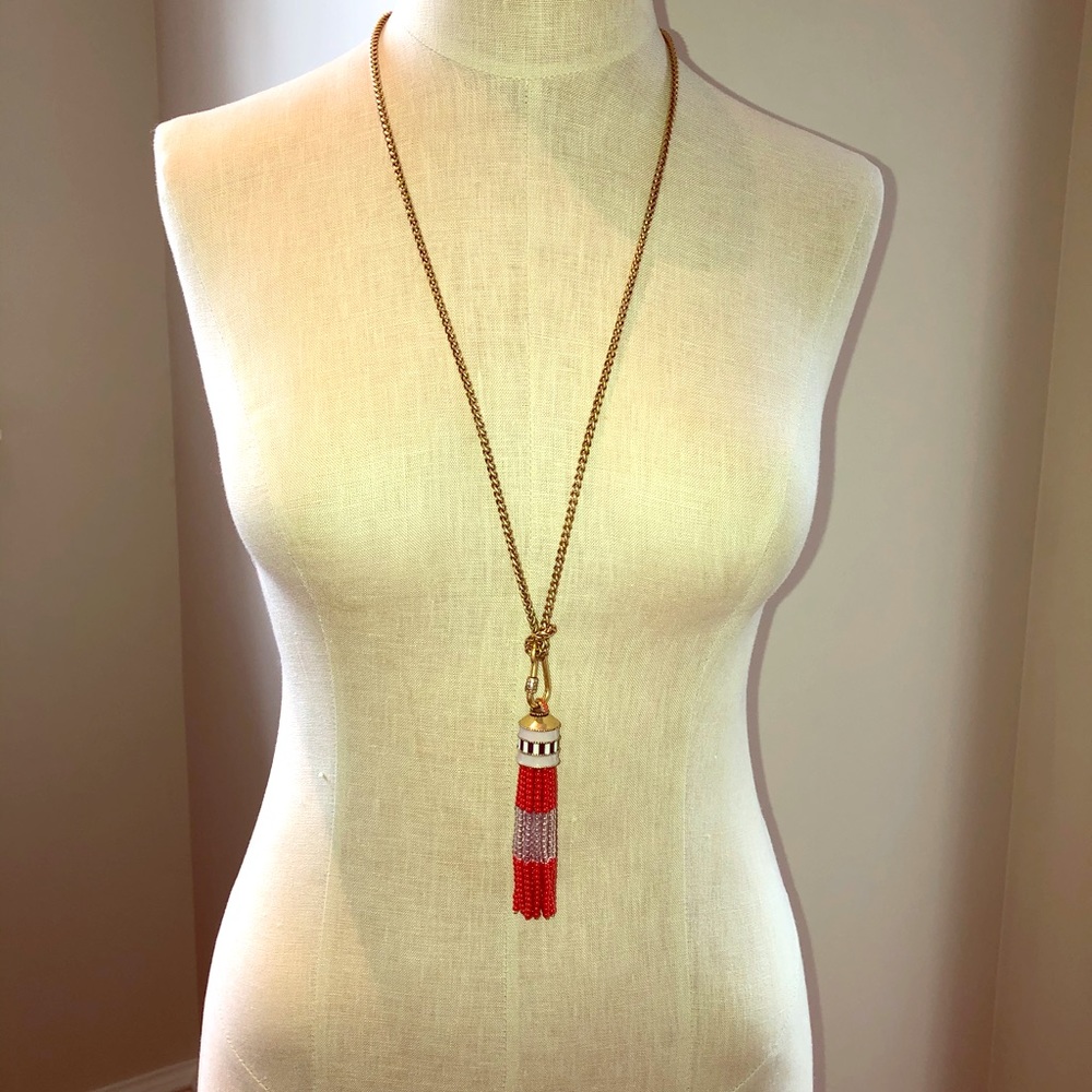 Stella & Dot Beaded Tassel Necklace